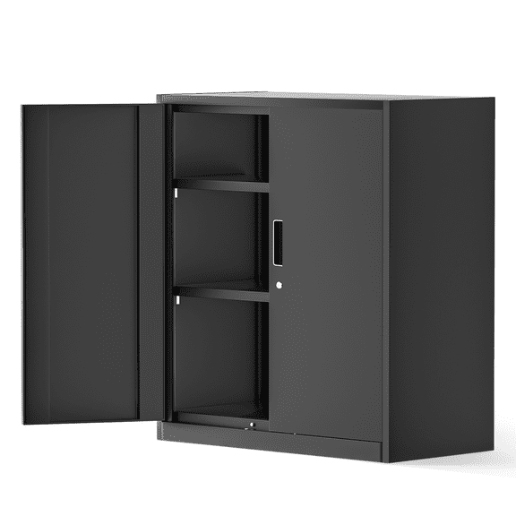 MoNiBloom Metal Cabinet, 36" Tool Steel Locking Cabinet with Doors, Garage Storage Systems Lockable File Cabinet for Home Office Classroom, Black