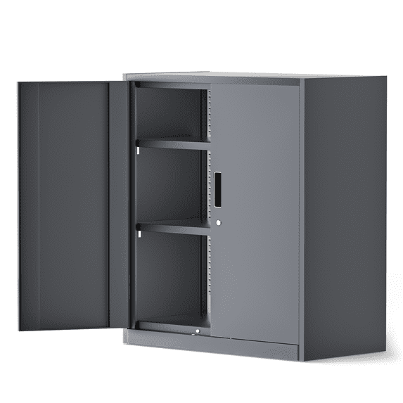 MoNiBloom Metal Cabinet, 36" Tool Steel Locking Cabinet with Doors, Garage Storage Systems Lockable File Cabinet for Home Office Classroom, Grey