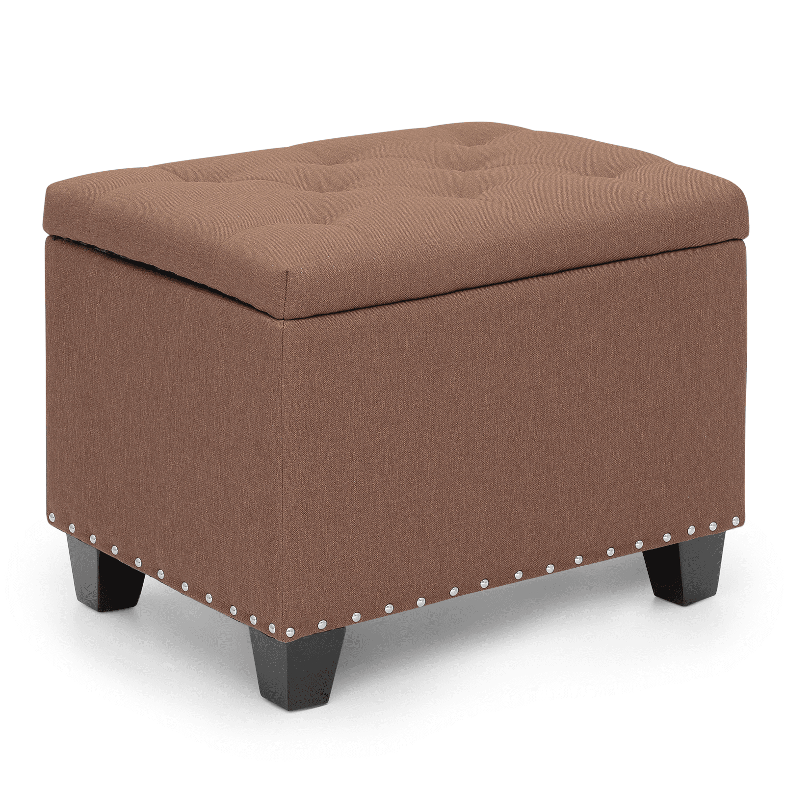 MoNiBloom Button Tufted Storage Ottoman, Microfiber Upholstery