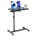 thumbnail image 1 of MoNiBloom Rolling Desk Mobile Portable Laptop Stand 360° Rotatable Panel Adjustable Height 59''-89'' Overbed Sofa Table Cart, Black, 1 of 8