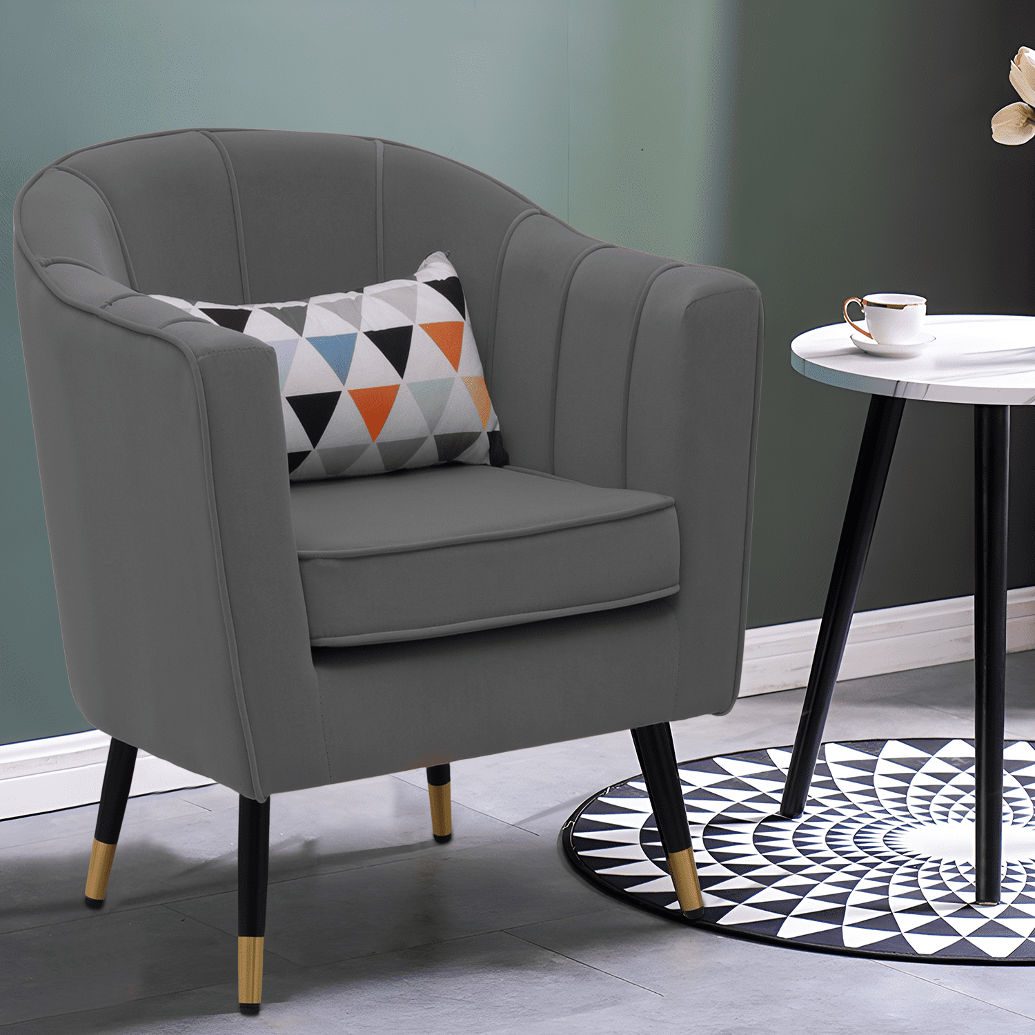 MoNiBloom Comfy Soft Lounging Adult Accent Chair with Cushion and