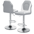 thumbnail image 1 of MoNiBloom Modern Racing Style Bar Stools Adjustable Swivel Barstools, Extra Comfort Counter Height Chairs with Footrest, Set of 2, Gray/White, 1 of 11
