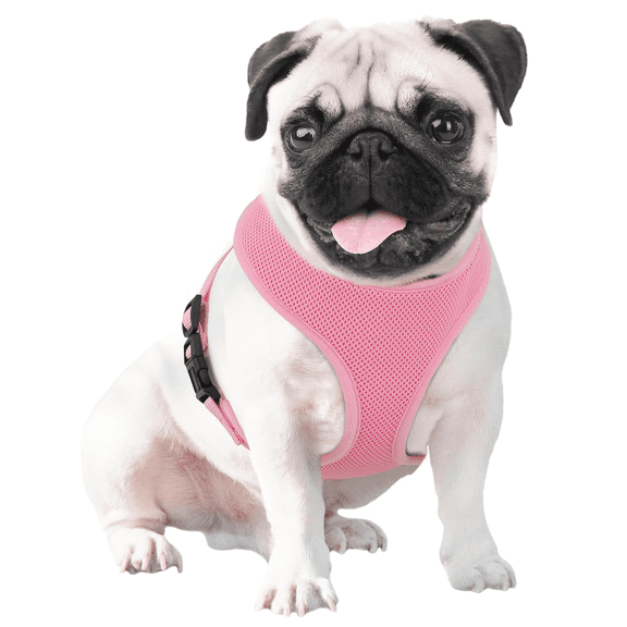 MoNiBloom No Pull Dog Harness, Pet Vest Adjustable Mesh Breathable Harnesses for Dogs Walking, Pink L