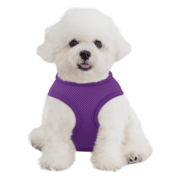 MoNiBloom No Pull Dog Harness, Pet Vest Adjustable Mesh Breathable Harnesses for Dogs Walking, Purple XS