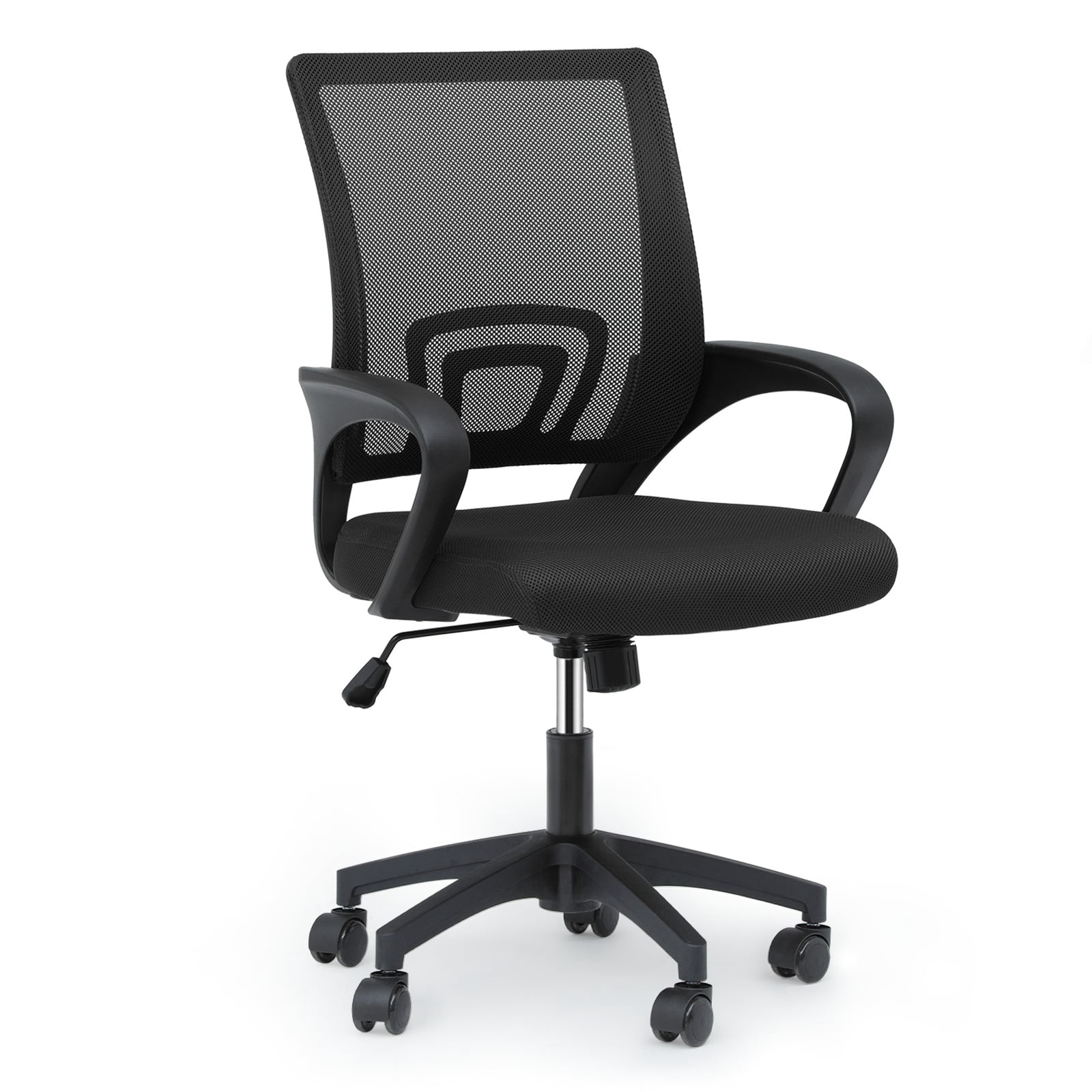 MoNiBloom Office Chair Mid Back Swivel Lumbar Support Desk Chair, Height Adjustable Ergonomic Mesh Computer Chair with Armrest, Black
