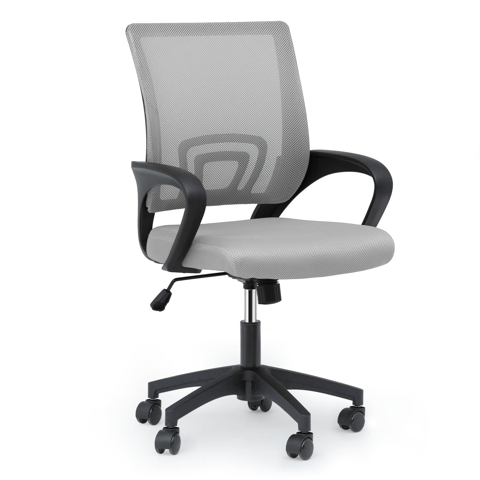 MoNiBloom Office Chair Mid Back Swivel Lumbar Support Desk Chair, Height Adjustable Ergonomic Mesh Computer Chair with Armrest, Light Gary
