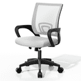 thumbnail image 1 of Monibloom 1PC Mesh Office Chair, Ergonomic Mid Back Computer Desk Chair with 2.8" Thick Seat, Lumbar Support, White, 1 of 9