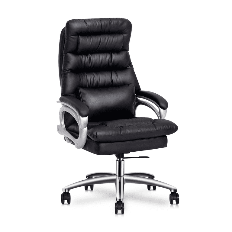 Faux Leather High-Back Executive Office Chair with Lumbar Support