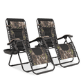 thumbnail image 1 of MoNiBloom Patio Zero Gravity Chair Set of 2, Folding Adjustable Reclining Beach Lawn Lounger with Pillow and Cup Holder, Jungle, 1 of 11