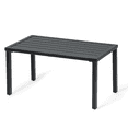 thumbnail image 1 of MoNiBloom Rectangle Coffee Table, Steel Slat Patio Tables for Indoor Outdoor Living Room Café Courtyard Poolside Backyard, Black, 1 of 8