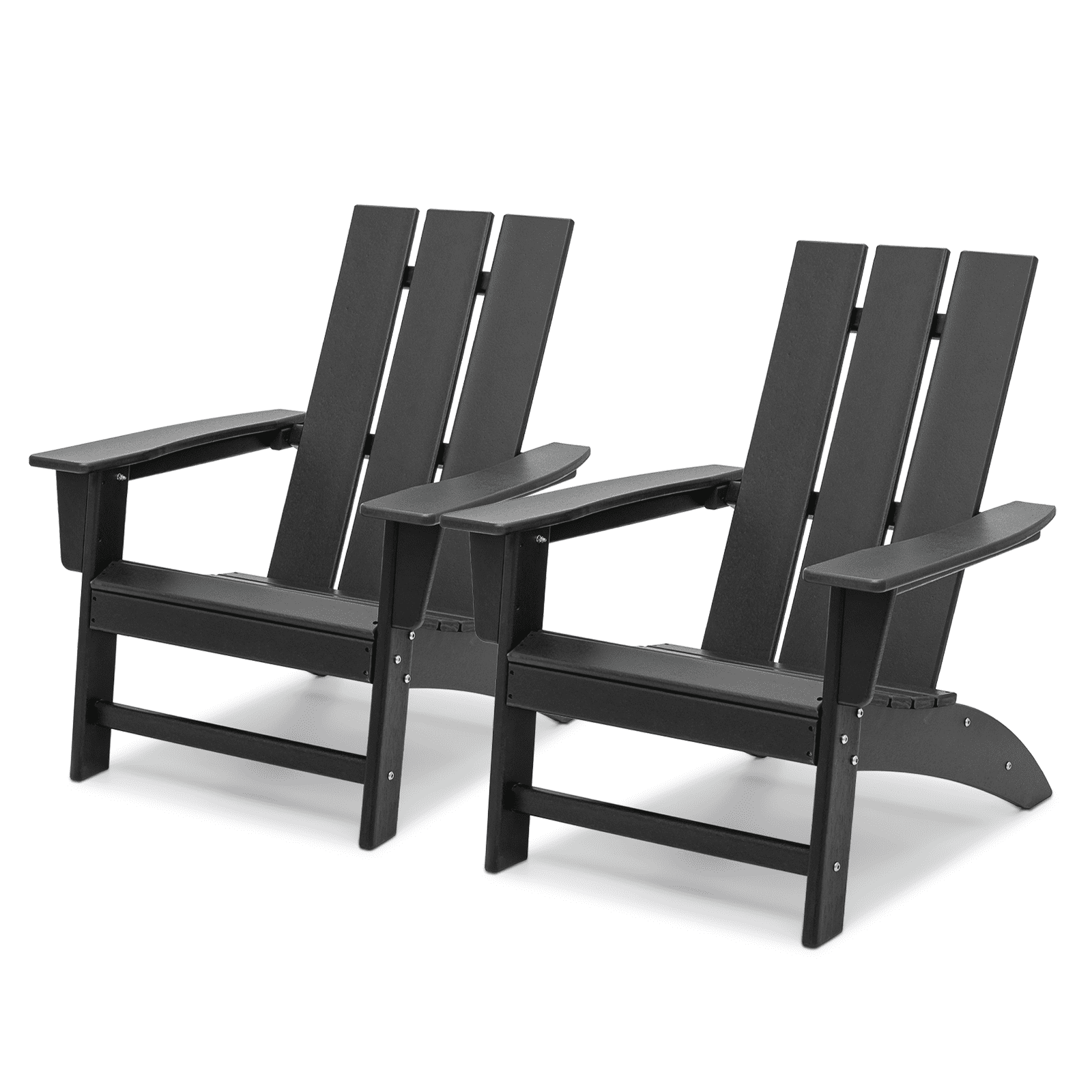 MoNiBloom Set of 2 Outdoor Patio HDPE Adirondack Chairs, Plastic Fire
