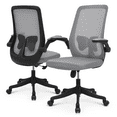 thumbnail image 1 of MoNiBloom Set of 2 Ergonomic Office Chair, Adjustable Swivel Computer Seat with Backrest & Armrest for Guest Reception, Grey, 1 of 12