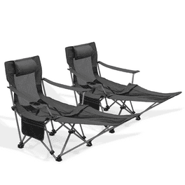 Ozark Trail Basic Quad Folding Camp Chair with Cup Holder Blue