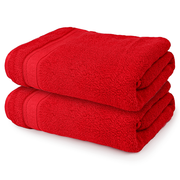 MoNiBloom Set of 2 Luxury Oversized Bath Sheet Towels, 35 x 70 in, 100%  Cotton Extra Large Bath Towels for Bathroom, Super Soft & High Absorbent,  Red