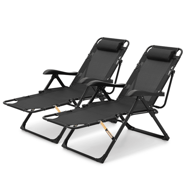 MoNiBloom Set of 2 Outdoor Zero Gravity Folding Reclining Lounge Chair