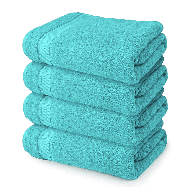 MoNiBloom Set of 4 Cotton Bath Towels, 27"x54" Large Bath Towels, Super