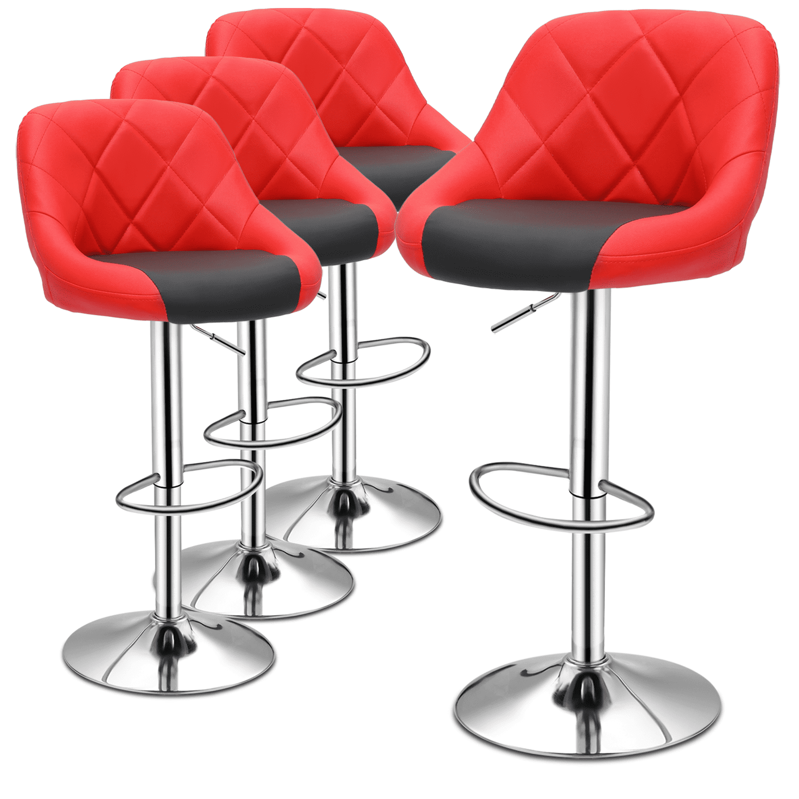 MoNiBloom Set of 4 Modern Swivel Bar Stools for Kitchen Counter Faux