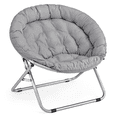 thumbnail image 1 of MoNiBloom Single Folding Cozy Chair, 600D Oxford Saucer Chair for Bedroom Living Room, Foldable Lounge Chair, Gray, 1 of 9
