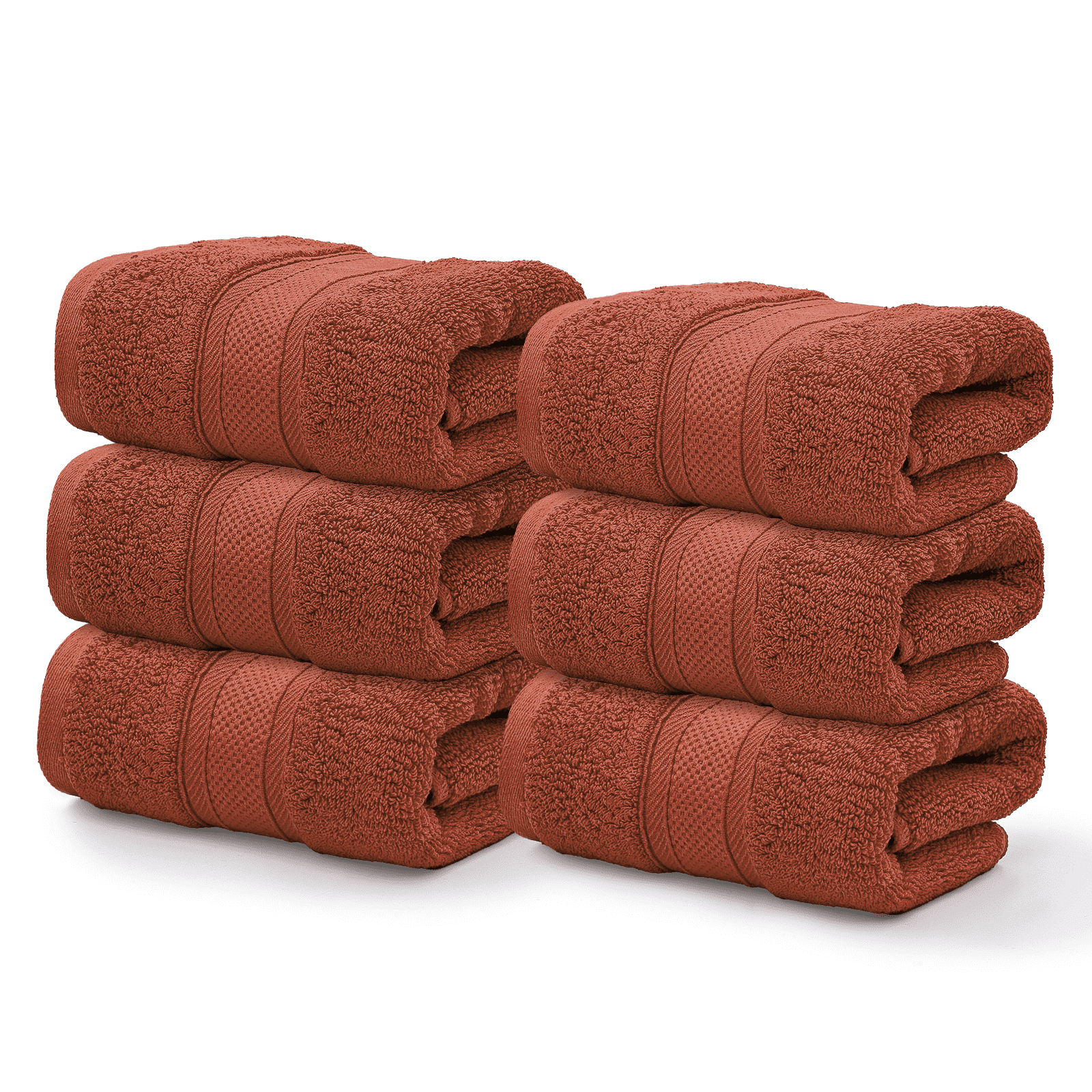 MoNiBloom Solid Hand Towels Set of 6, 100% Cotton Soft Absorbent Hand ...