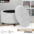 thumbnail image 1 of MoNiBloom Storage Ottoman with Padded Seat, Modern Cotton-linen Footrest, Round Seat Stool, Light Gray, 1 of 8