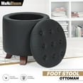thumbnail image 1 of MoNiBloom Storage Ottoman with Padded Seat, Modern PU Leather Footrest, Round Seat Stool, Black, 1 of 8