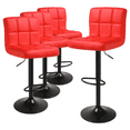 thumbnail image 1 of MoNiBloom Swivel Bar Stool Set of 4, Counter Height Chair Modern Kitchen Dinner Faux Leather Barstools, for Dining Room, Red, 1 of 10