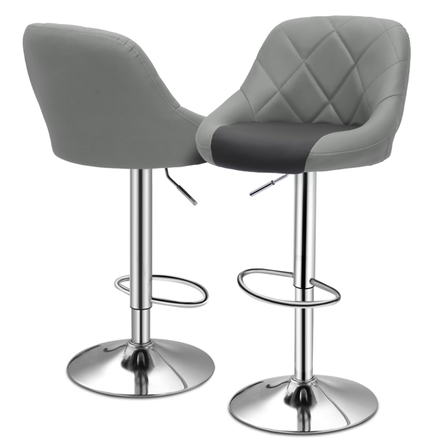 MoNiBloom Adjustable Height Swivel Bar Stools Set of 2, Faux Leather