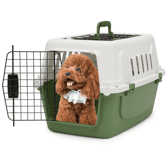 MoNiBloom TwoDoor Small Medium Dog Kennel & Cat Kennel, HardSided Pet