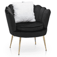 MoNiBloom Velvet Tufted Accent Chair with Pillow, Upholstered Modern
