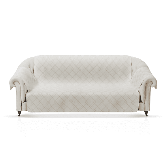 MoNiBloom Sofa Cover, Machine Washable Cushion Slipcover Non Slip Couch Cover, Ivory
