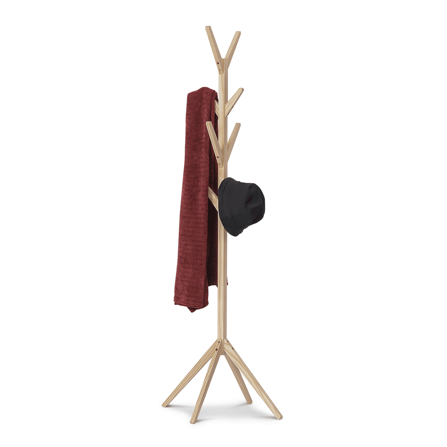 MoNiBloom Wood Stable Coat Rack, Modern Clothes Handbag Storage Stand, Hall  Tree, Natural, for Entryway 