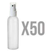 MoYo Natural Labs 2 oz Spray Bottles Fine Mist Empty Travel Containers, TSA Approved BPA Free HDPE Plastic for Essential Oils and Liquids/Cosmetics (Pack of 50, HDPE Translucent White)