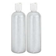 MoYo Natural Labs 32 oz Refillable Bottles, Empty Shampoo Containers with Disc Caps, One Quart Travel Bottles, BPA Free HDPE Squeezable Toiletry/Cosmetics Bottle (Pack of 2, Translucent White)