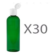 MoYo Natural Labs 4 oz Travel Bottles, Empty Travel Containers with Flip Caps, BPA Free PET Plastic Squeezable Toiletry/Cosmetic Bottles (Neck 20-410) (Pack of 30, Green)