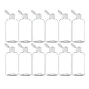 MoYo Natural Labs 8 oz Boston Round Travel Bottles, Empty Travel Containers with Flip Caps, BPA Free PET Plastic Refillable Toiletry/Cosmetic Bottle (Pack of 12, Clear)