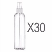 MoYo Natural Labs 8 oz Spray Bottle, Fine Mist Empty Travel Containers, BPA Free PET Plastic for Essential Oils and Liquids/Cosmetics (30 Pack, Clear)