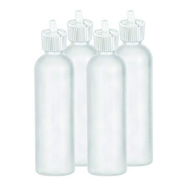 MoYo Natural Labs 8 oz Squirt Bottles, Squeezable Empty Travel Containers, Toggle Spout BPA Free HDPE Plastic Essential Oils Liquids, Toiletry/Cosmetic Bottles (Pack of 4, Translucent White)