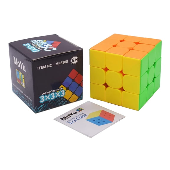 MoYu Meilong Professional Speed Cube, Stickerless Magic Puzzle Cube with Instructions (Size 3x3x3)
