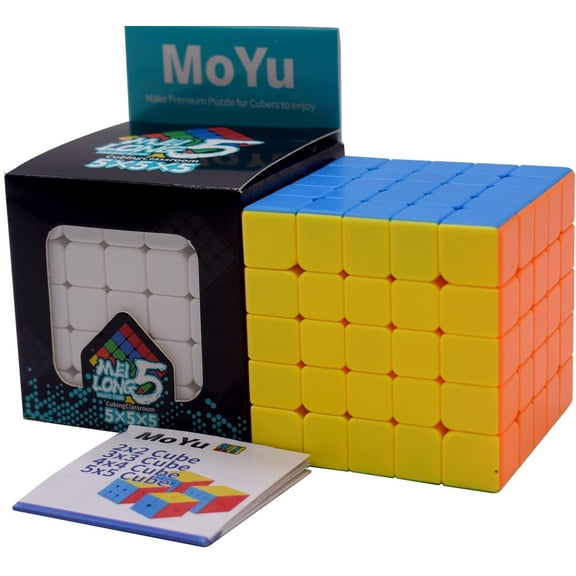 MoYu Meilong Professional Speed Cube, Stickerless Magic Puzzle Cube with Instructions (Size 5x5x5)