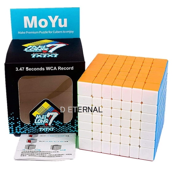 MoYu Meilong Professional Speed Cube, Stickerless Magic Puzzle Cube with Instructions (Size 7x7)