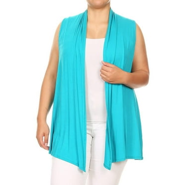 Moa Collection Casual Solid Loose Fit, Outerwear Vests (Women's), Sizes XL-3XL