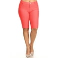 thumbnail image 1 of Women's Plus Size Casual Stretch Comfy Pockets Solid Bermuda Shorts Pants, 1 of 4