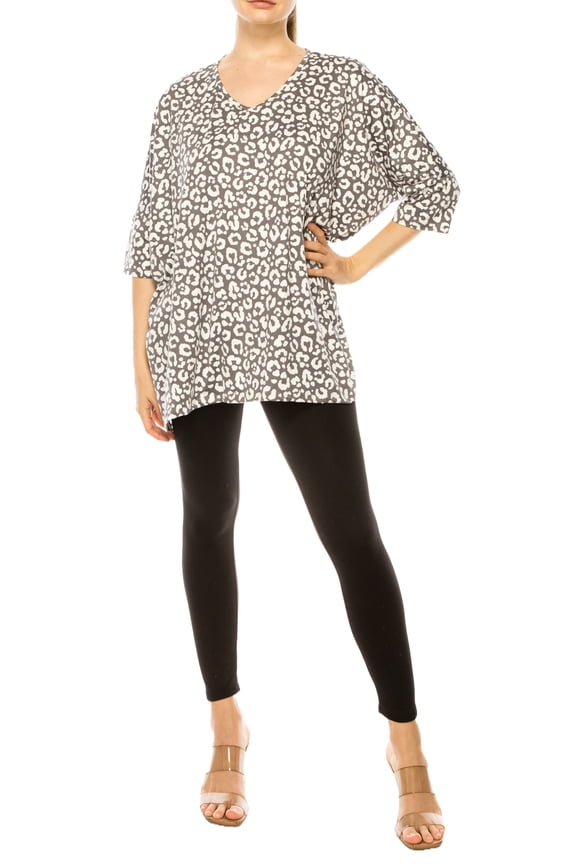 Women's 2-Piece Casual Knit Blouse and Leggings Set, 2XL