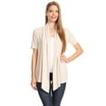 thumbnail image 1 of Women's  Basic Casual Solid Short Sleeve Open Front Cardigan (S-3X), 1 of 4