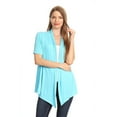 thumbnail image 1 of Women's  Basic Casual Solid Short Sleeve Open Front Cardigan (S-3X), 1 of 4