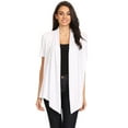 thumbnail image 1 of Women's  Basic Casual Solid Short Sleeve Open Front Cardigan (S-3X), 1 of 4