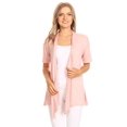 thumbnail image 1 of Women's  Basic Casual Solid Short Sleeve Open Front Cardigan (S-3X), 1 of 4