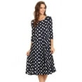 thumbnail image 1 of Moa Collection Women's Basic Round Neck 3/4 Sleeves A-line Casual Maxi Dress, 1 of 4