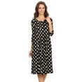 thumbnail image 1 of Moa Collection Women's Basic Round Neck 3/4 Sleeves A-line Casual Maxi Dress, 1 of 4