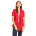 thumbnail image 1 of Moa Collection Women's Casual Comfy Short Sleeve Open Front Draped Sweater Cardigan, 1 of 6